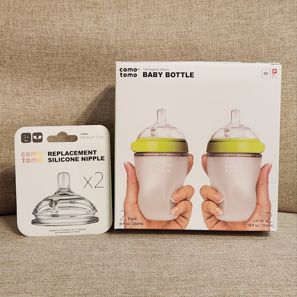 Comotomo 8 ounce bottle and replacement nipples *created for @am969*